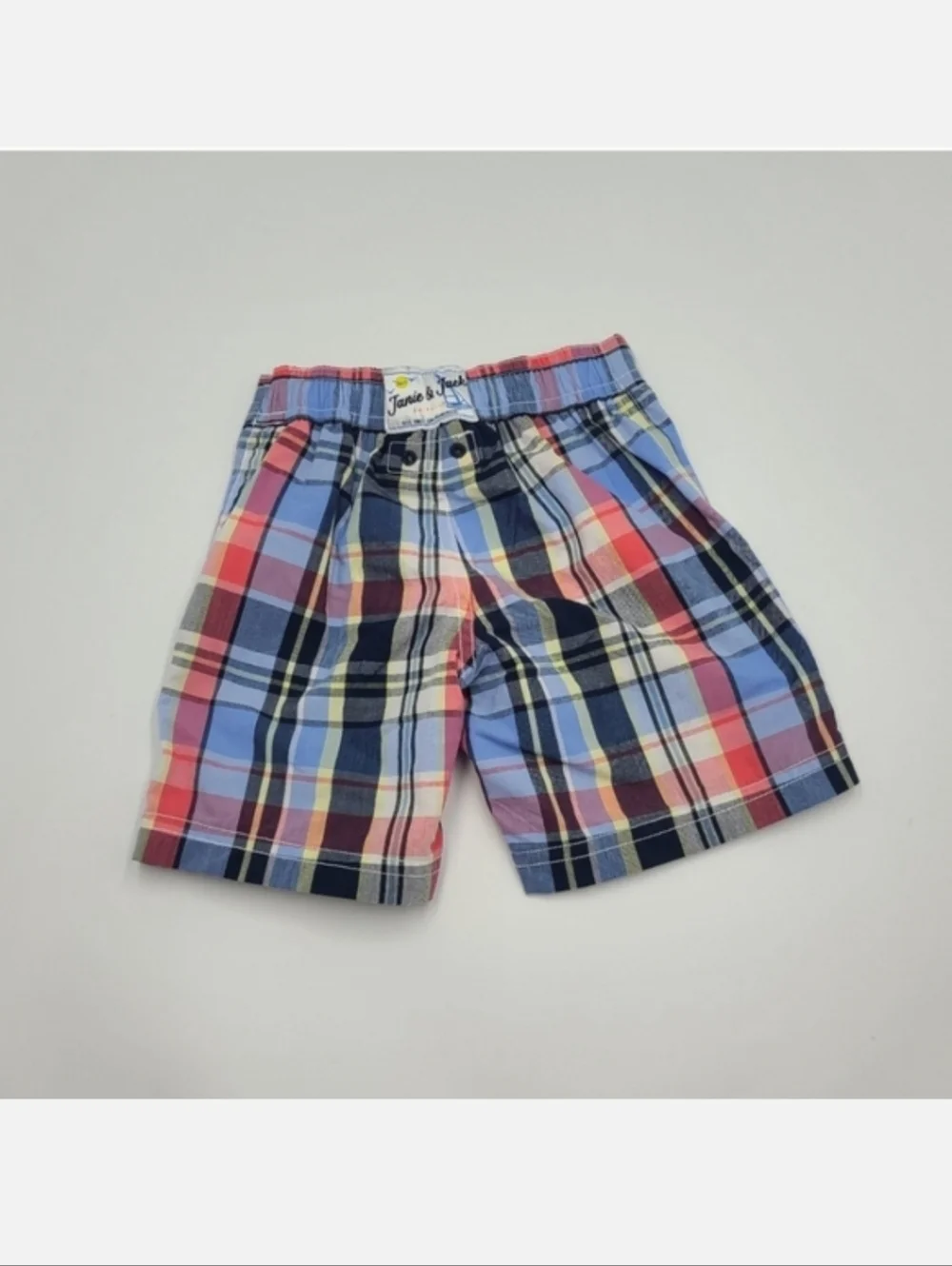 NEW Janie and Jack baby boy plaid swim trunks size 18-24 months